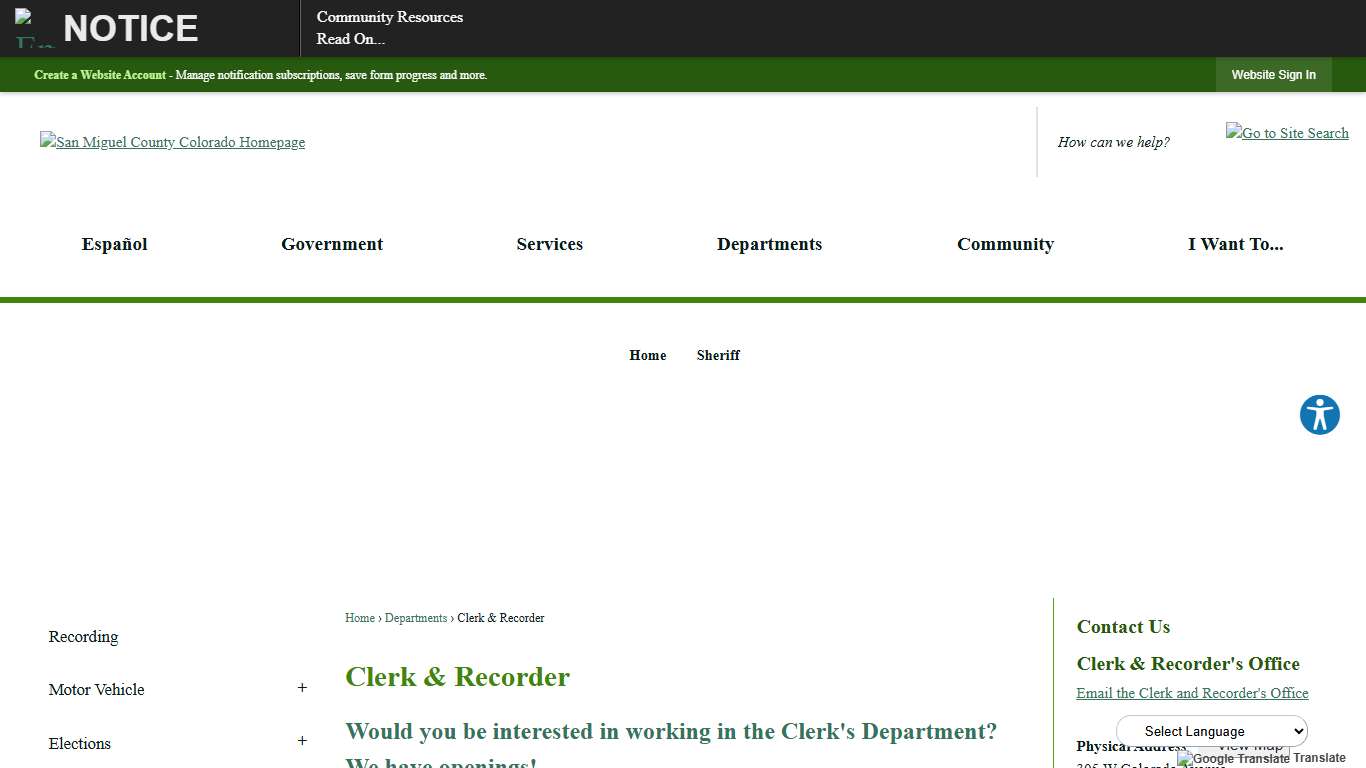 Clerk & Recorder | San Miguel County, CO - Official Website